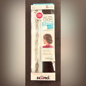 scunci Silver Crystal Hollywood Roll Hairband